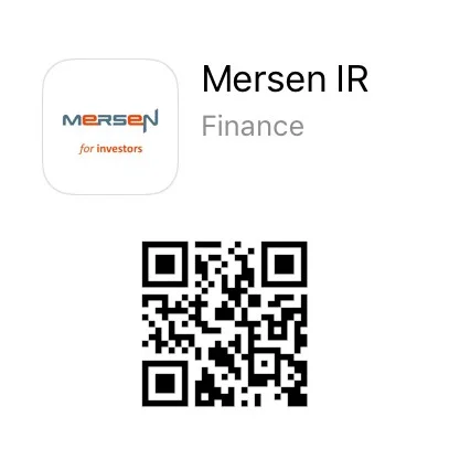 Mersen for investors App and QR code